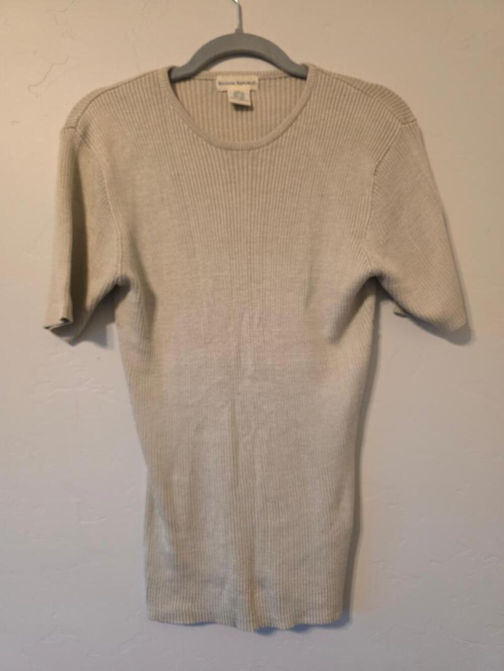 Vintage Banana Republic 100% Silk Ribbed Sweater Top L
